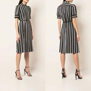Altuzarra Kieran Runway Striped Shirt Dress Midi Blue White EU 42 NWT